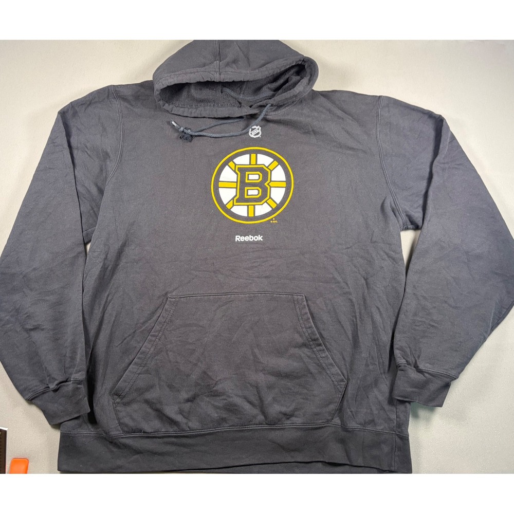 Boston Bruins Reebok NHL Hoodie Sweatshirt Dark Gray R850A Mens XL